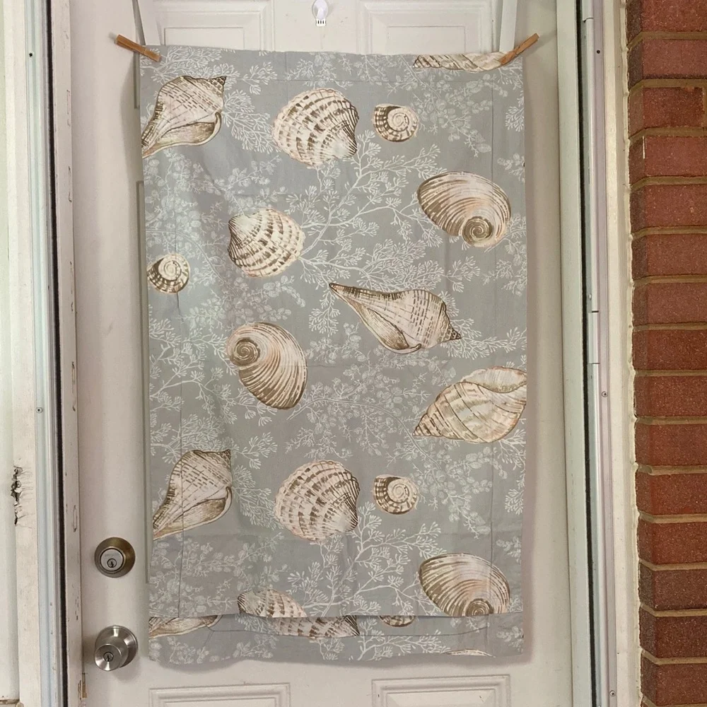 POTTERY BARN Pillow Sham Coastal Nautical Seashells Size KING